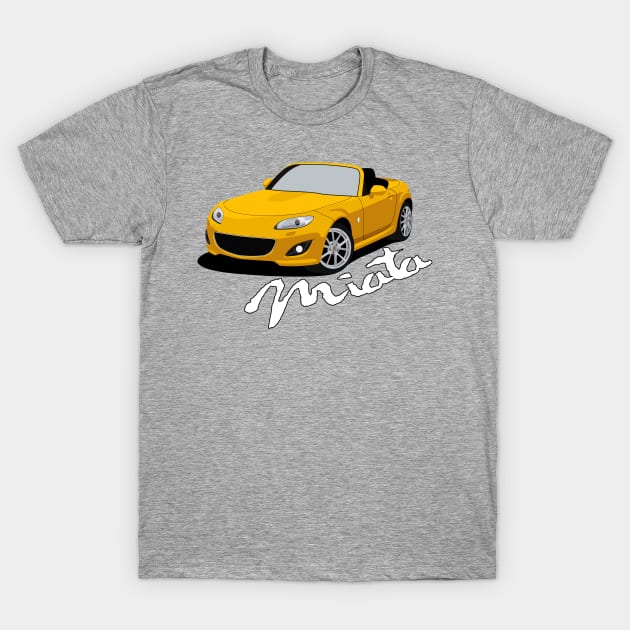 Miata NC (Custom Yellow) T-Shirt by AutomotiveArt